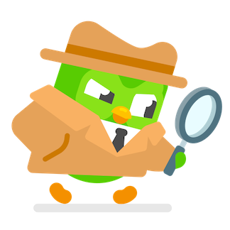 an illustration of duo the owl, wearing a brown fedora and trench coat and holding a magnifying glass